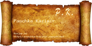 Paschke Kazimir névjegykártya
